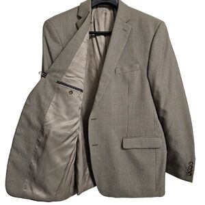 Lauren Ralph Lauren Blazer‎ Mens 48L Tan Houndstooth Sport Coat Two Button Long